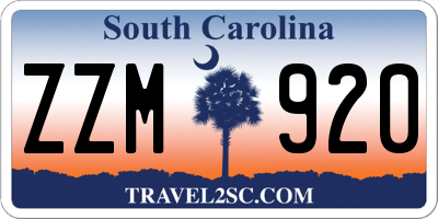SC license plate ZZM920