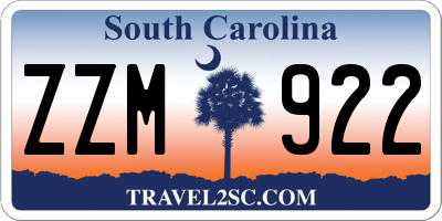 SC license plate ZZM922