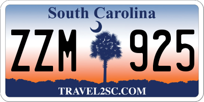 SC license plate ZZM925