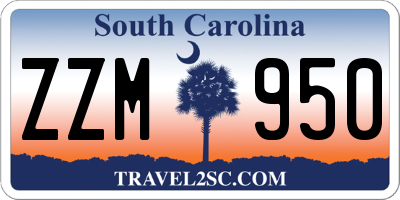 SC license plate ZZM950