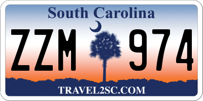 SC license plate ZZM974