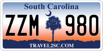 SC license plate ZZM980