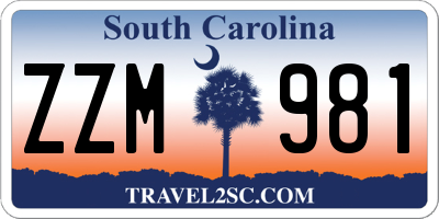 SC license plate ZZM981