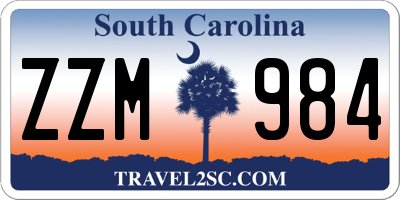 SC license plate ZZM984