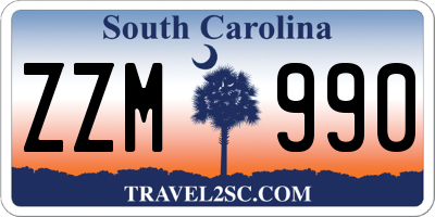 SC license plate ZZM990