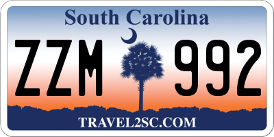 SC license plate ZZM992