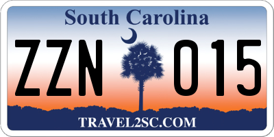 SC license plate ZZN015