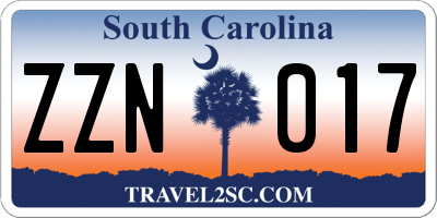 SC license plate ZZN017