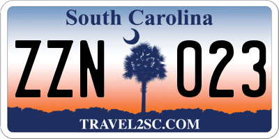 SC license plate ZZN023