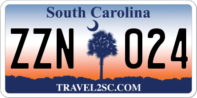 SC license plate ZZN024