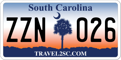 SC license plate ZZN026