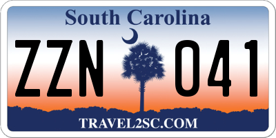 SC license plate ZZN041