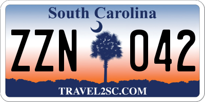 SC license plate ZZN042