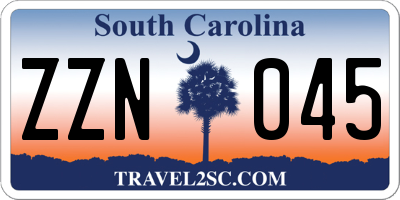 SC license plate ZZN045