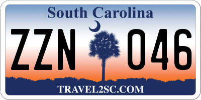 SC license plate ZZN046