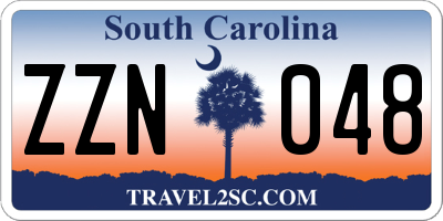 SC license plate ZZN048