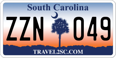 SC license plate ZZN049