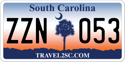 SC license plate ZZN053