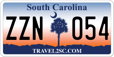 SC license plate ZZN054