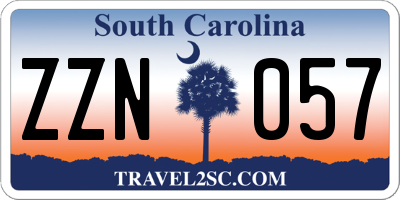 SC license plate ZZN057