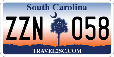 SC license plate ZZN058