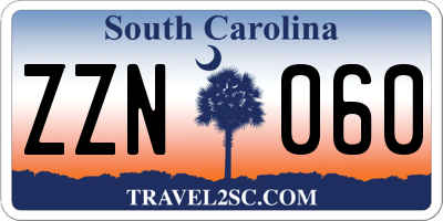 SC license plate ZZN060