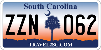 SC license plate ZZN062