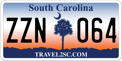 SC license plate ZZN064