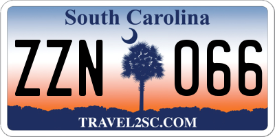 SC license plate ZZN066