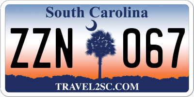 SC license plate ZZN067