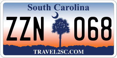 SC license plate ZZN068