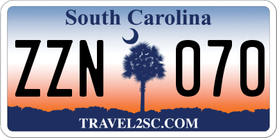 SC license plate ZZN070