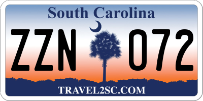 SC license plate ZZN072