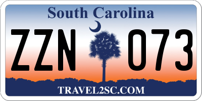 SC license plate ZZN073