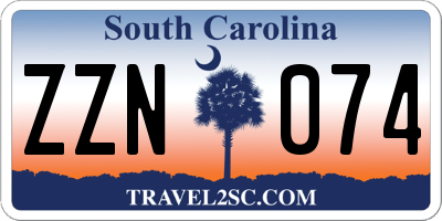 SC license plate ZZN074