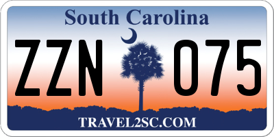 SC license plate ZZN075