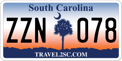 SC license plate ZZN078