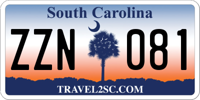 SC license plate ZZN081