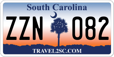 SC license plate ZZN082