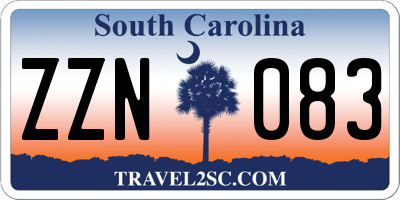 SC license plate ZZN083