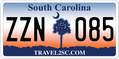 SC license plate ZZN085