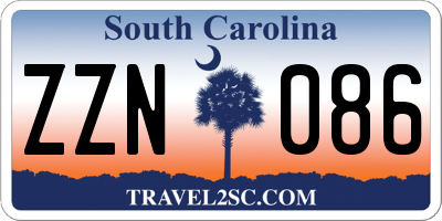 SC license plate ZZN086