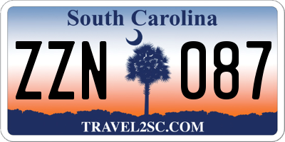 SC license plate ZZN087