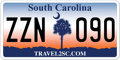 SC license plate ZZN090
