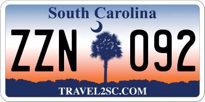 SC license plate ZZN092
