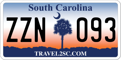 SC license plate ZZN093