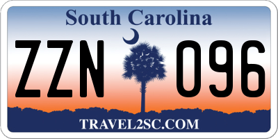 SC license plate ZZN096