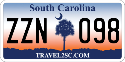 SC license plate ZZN098