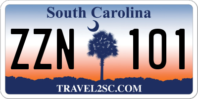 SC license plate ZZN101