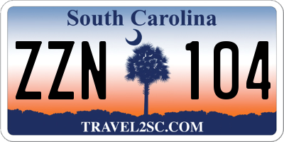 SC license plate ZZN104
